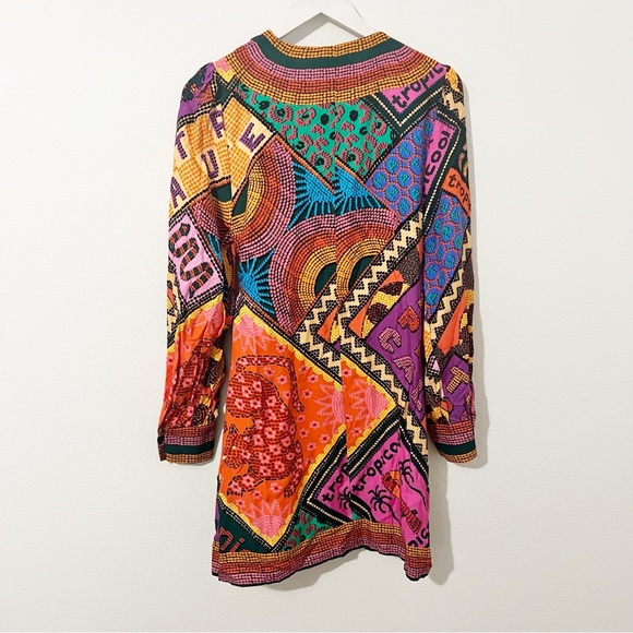 NEW Farm Rio Dotted Patch Scarf Wrap Dress Medium M - Picture 6 of 11